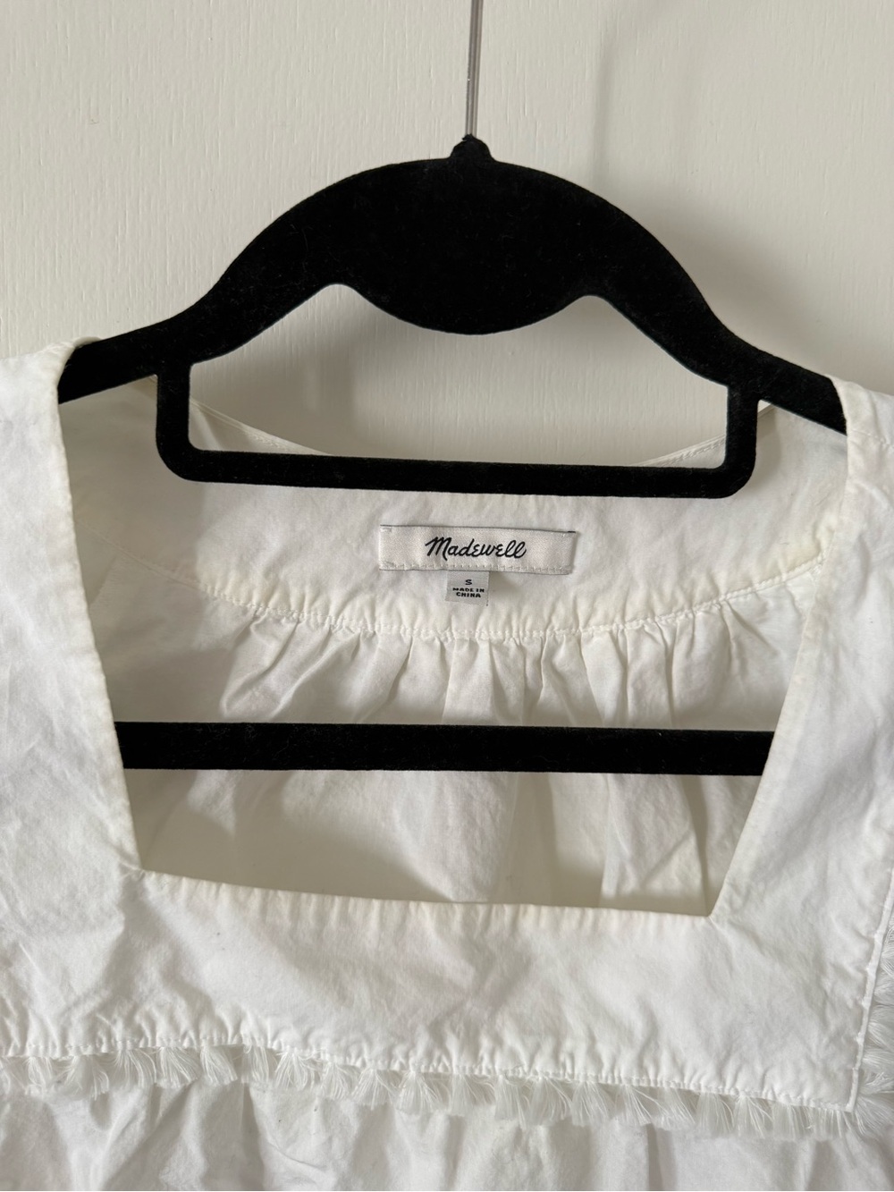 Madewell White Eyelet Square-Neck Cotton Blouse - Picture 5 of 5